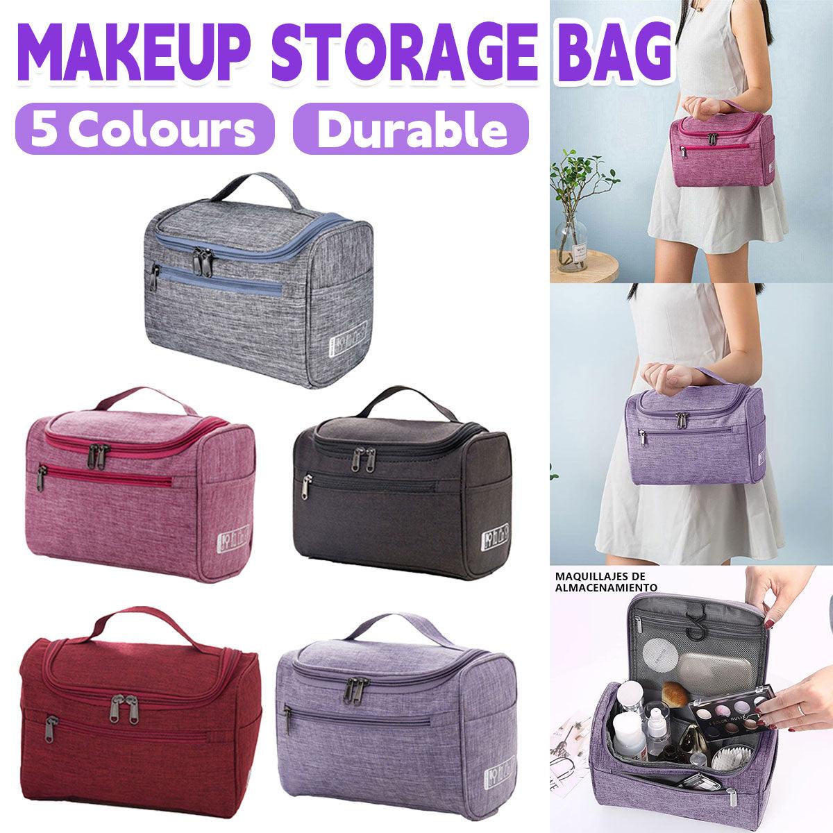 Womens Cosmetic Bag Make Up Case Travel Toiletry Wash Organiser Vanity Nail Box - Rose Red V528-HANDWASHBAG-ROSERED-39152