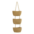3 Layer Wall Mounted Storage Basket Hanging Organizer Rack for Household Items - Brown V528-HANGING-BASKET-BROWN-801638