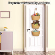 3 Layer Wall Mounted Storage Basket Hanging Organizer Rack for Household Items - Brown V528-HANGING-BASKET-BROWN-801638