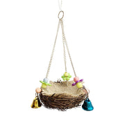 Bird Parrot Swing Stand Rattan Nest Hanging Basket Chew Toy for Small Medium Pet - L-20cm V528-HANGING-BASKET-L-814698