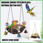 Bird Parrot Swing Stand Rattan Nest Hanging Basket Chew Toy for Small Medium Pet - S-12cm V528-HANGING-BASKET-S-450078
