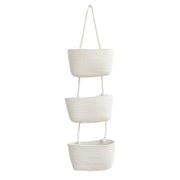 3 Layer Wall Mounted Storage Basket Hanging Organizer Rack for Household Items - White V528-HANGING-BASKET-WHITE-756030
