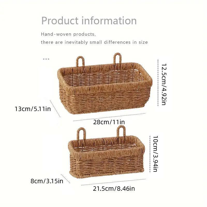 Wall-Mounted Rattan Style Hanging Storage Basket Kitchen Vegetable Fruit Basket - Large V528-HANGING-LARGE-886212