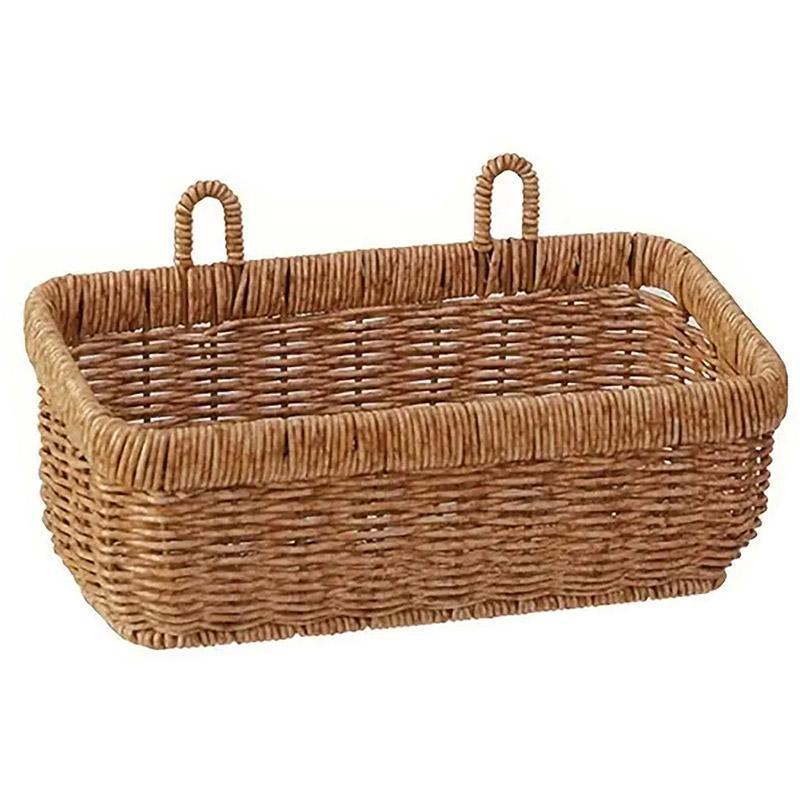 Wall-Mounted Rattan Style Hanging Storage Basket Kitchen Vegetable Fruit Basket - Large V528-HANGING-LARGE-886212