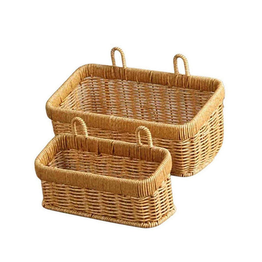 Wall-Mounted Rattan Style Hanging Storage Basket Kitchen Vegetable Fruit Basket - Small V528-HANGING-SMALL-928185
