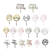 Acrylic Home Happy Birthday Decor Baking Cake Topper Card Party Decor Supply - Pink P20 V528-HAPPY-BIRTHDAY-TOP-P20-4862354