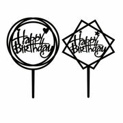 Acrylic Home Happy Birthday Decor Baking Cake Topper Card Party Decor Supply - Pink P20 V528-HAPPY-BIRTHDAY-TOP-P20-4862354
