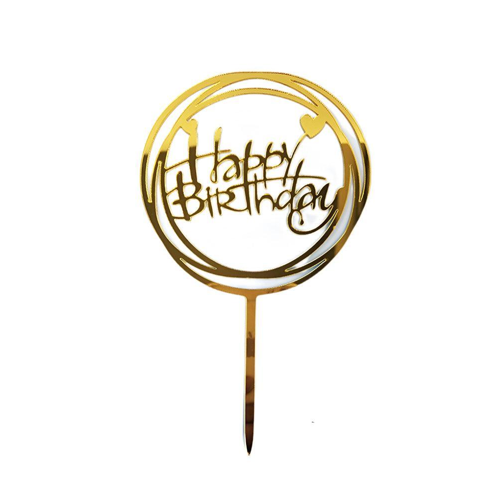 Acrylic Home Happy Birthday Decor Baking Cake Topper Card Party Decor Supply - Pink P20 V528-HAPPY-BIRTHDAY-TOP-P20-4862354