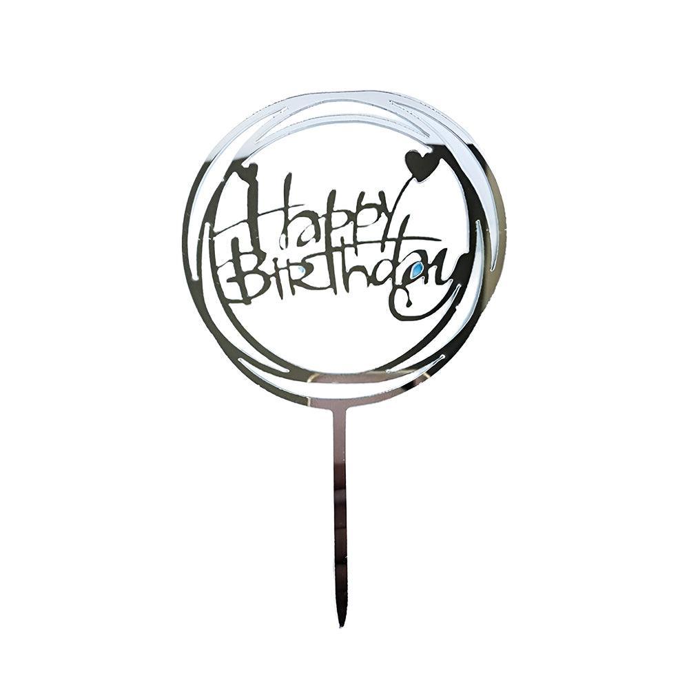 Acrylic Home Happy Birthday Decor Baking Cake Topper Card Party Decor Supply - Pink P48 V528-HAPPY-BIRTHDAY-TOP-P48-16541651