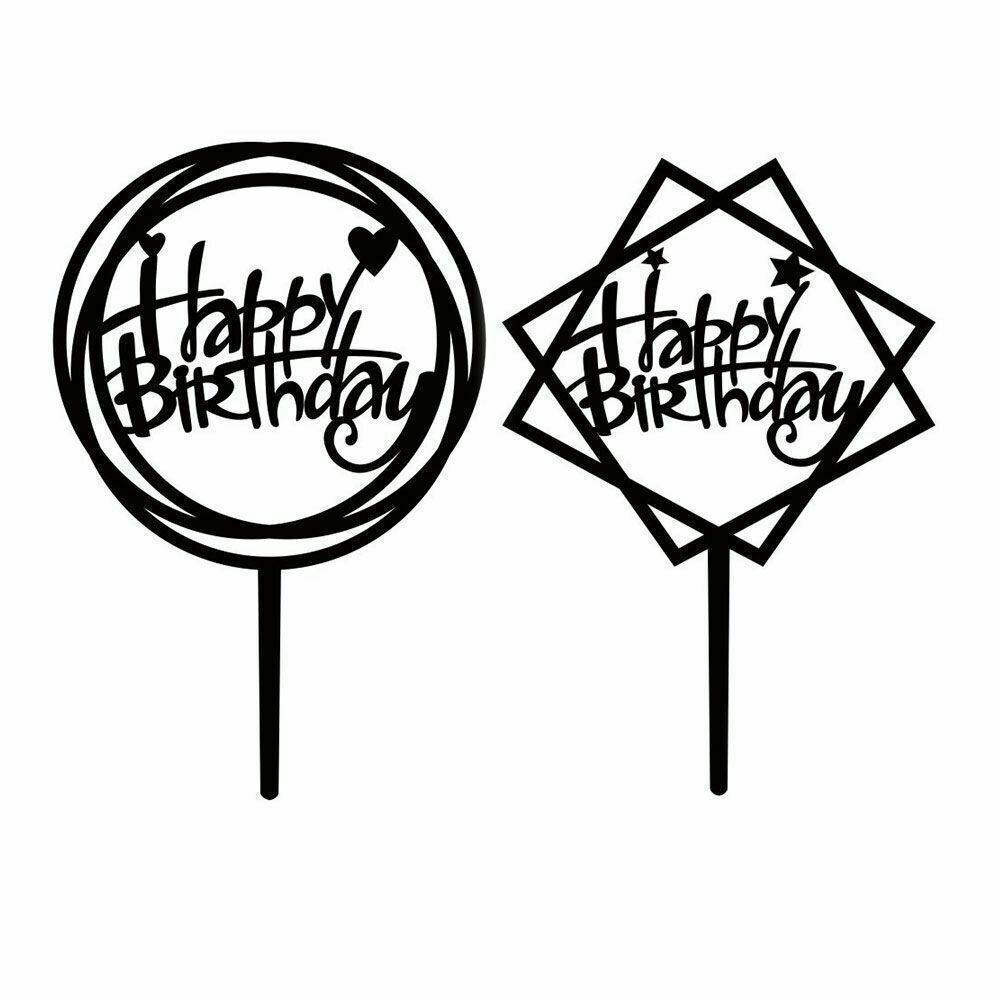 Acrylic Home Happy Birthday Decor Baking Cake Topper Card Party Decor Supply - Rose Gold R31 V528-HAPPY-BIRTHDAY-TOP-R31-1684186
