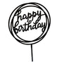 Happy Birthday Acrylic Cake Topper Cake Decoration Golden Silver Party - Black-Bicircle Birthday V528-HAPPYBIRTHDAYTOPB17-416841