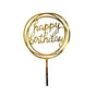 Happy Birthday Acrylic Cake Topper Cake Decoration Golden Silver Party - Gold-Bicircle V528-HAPPYBIRTHDAYTOPG17-468435
