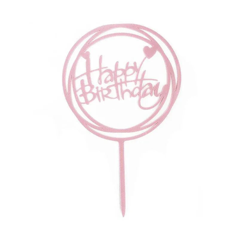 Happy Birthday Acrylic Cake Topper Cake Decoration Golden Silver Party - P24 V528-HAPPYBIRTHDAYTOPP24-4168465