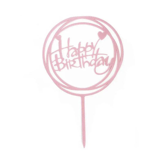 Happy Birthday Acrylic Cake Topper Cake Decoration Golden Silver Party - P24 V528-HAPPYBIRTHDAYTOPP24-4168465