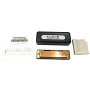 Harmonica 10 Holes Key Of C Blue Blues Harp Stainless Steel Brass - Gold V528-HARMONICA-GOLD-390656