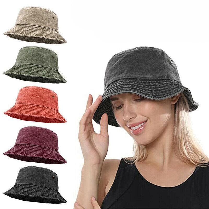 Unisex Men Women Washed Cotton Outdoor Camping Sports Bucket Hats Fisherman Hat - Orange V528-HAT-ORANGE-69388