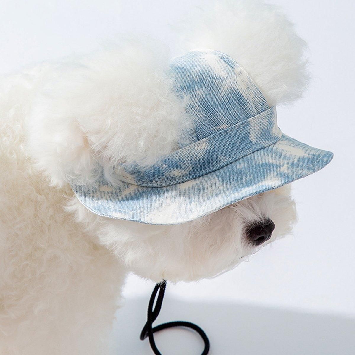 Adjustable Pet Hat with Cute Leaky Ears Sunscreen Fisherman Hat Four Seasons Use - Orange Red - M V528-HAT-ORANGE-M-805646