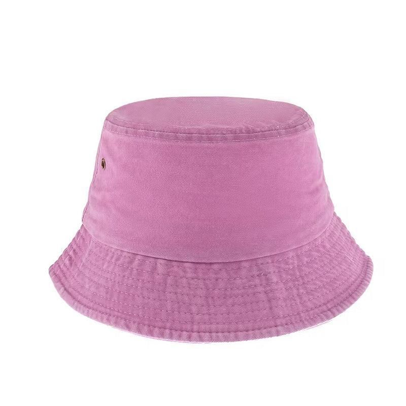 Unisex Men Women Washed Cotton Outdoor Camping Sports Bucket Hats Fisherman Hat - Pink V528-HAT-PINK-273278