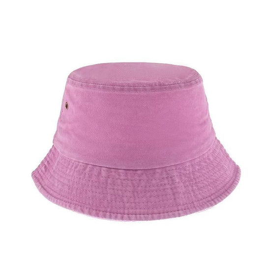 Unisex Men Women Washed Cotton Outdoor Camping Sports Bucket Hats Fisherman Hat - Pink V528-HAT-PINK-273278