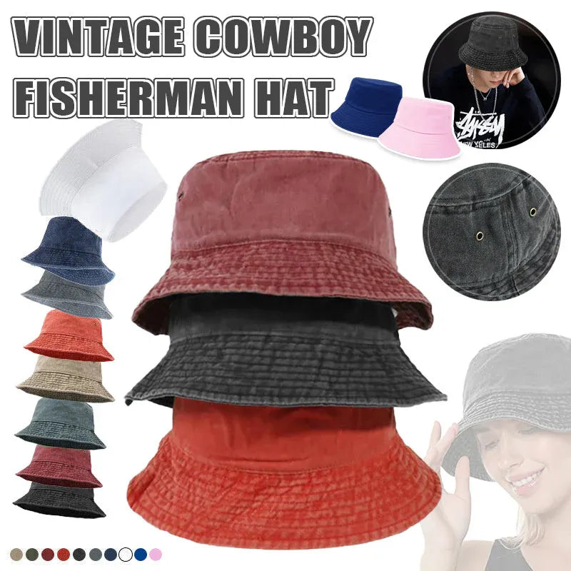 Unisex Men Women Washed Cotton Outdoor Camping Sports Bucket Hats Fisherman Hat - Pink V528-HAT-PINK-273278