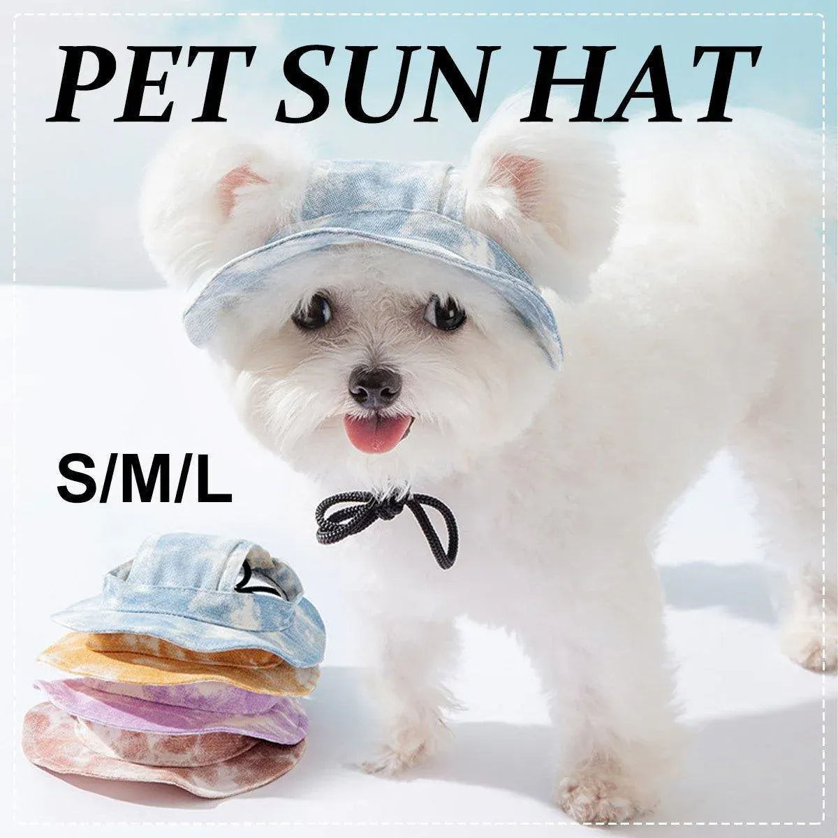 Adjustable Pet Hat with Cute Leaky Ears Sunscreen Fisherman Hat Four Seasons Use - Purple-L V528-HAT-PURPLE-L-380298