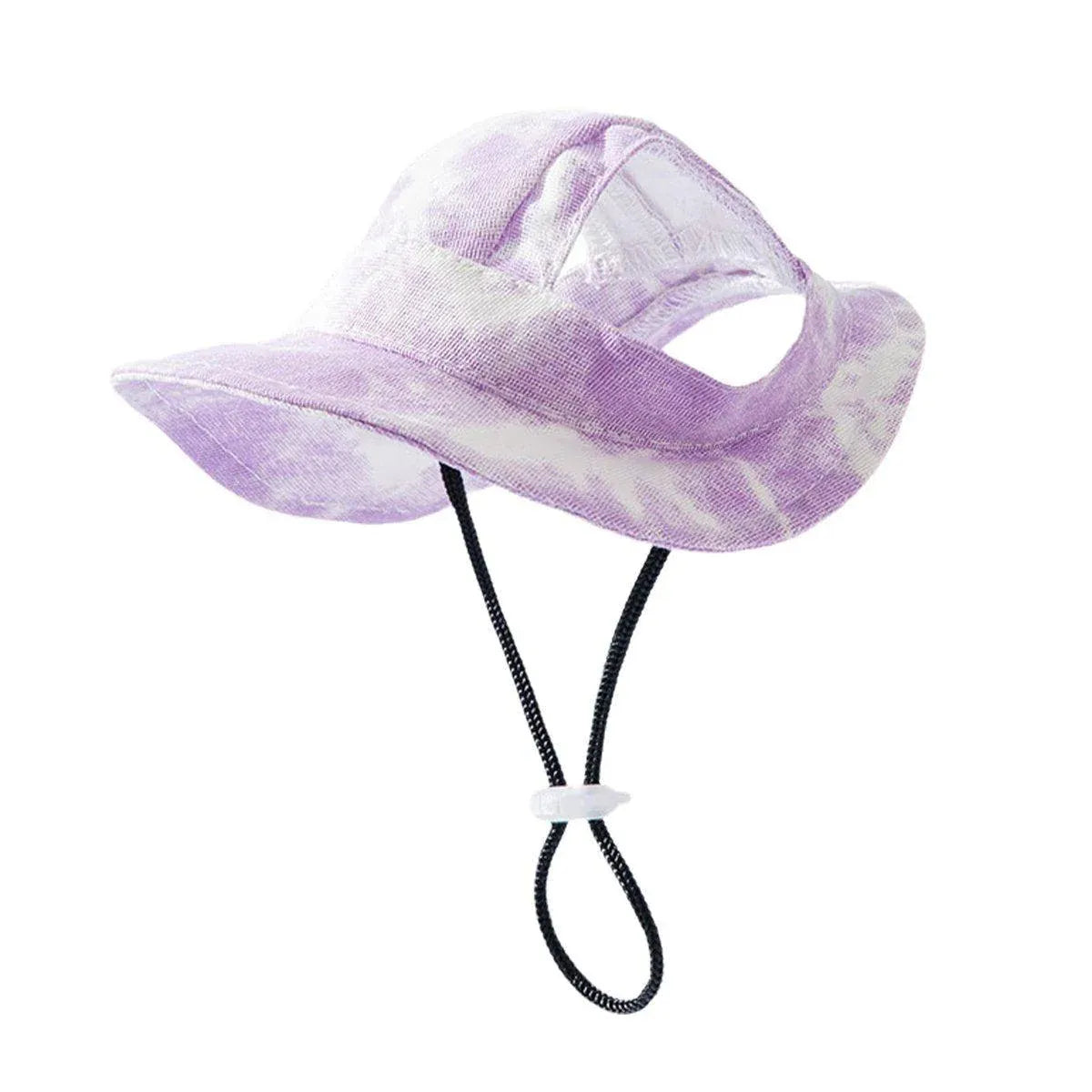 Adjustable Pet Hat with Cute Leaky Ears Sunscreen Fisherman Hat Four Seasons Use - Purple-M V528-HAT-PURPLE-M-194852