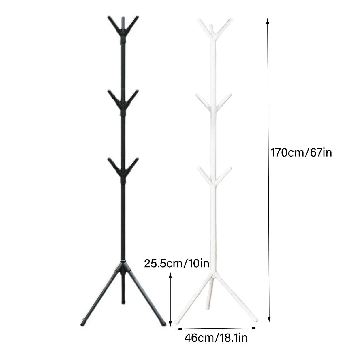 6Hooks Coat Stand Rack Clothes Hanger Hat Tree Jacket Umbrella Storage Organizer - Black V528-HAT-RACK-BLACK-975801