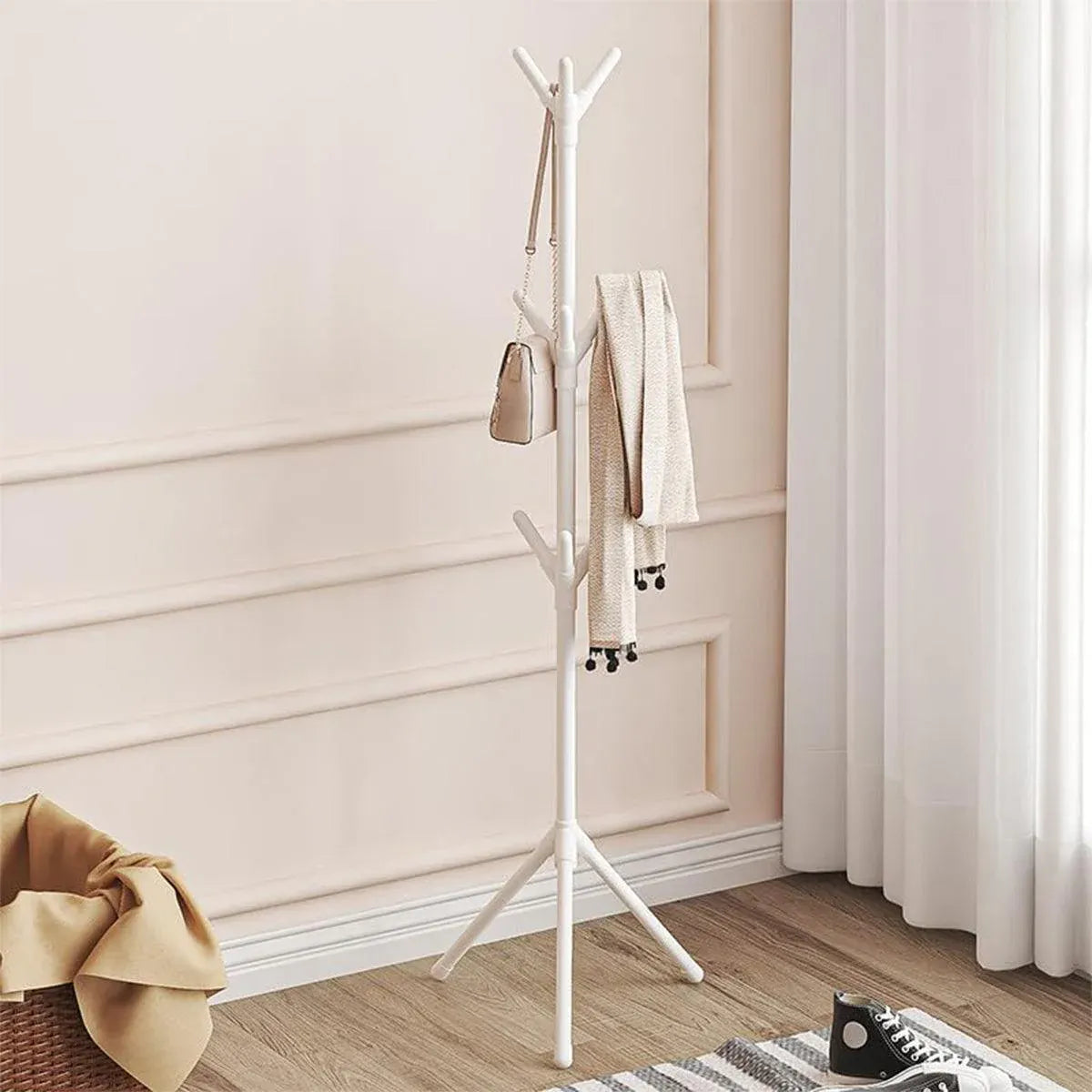 6Hooks Coat Stand Rack Clothes Hanger Hat Tree Jacket Umbrella Storage Organizer - Black V528-HAT-RACK-BLACK-975801