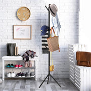 6Hooks Coat Stand Rack Clothes Hanger Hat Tree Jacket Umbrella Storage Organizer - Black V528-HAT-RACK-BLACK-975801