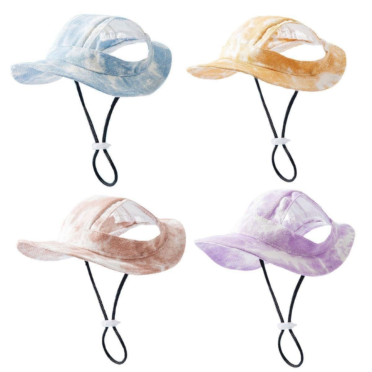 Adjustable Pet Hat with Cute Leaky Ears Sunscreen Fisherman Hat Four Seasons Use - Yellow - L V528-HAT-YELLOW-L-193664