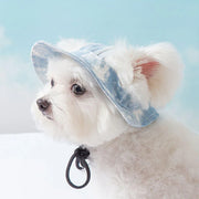 Adjustable Pet Hat with Cute Leaky Ears Sunscreen Fisherman Hat Four Seasons Use - Yellow - S V528-HAT-YELLOW-S-976383