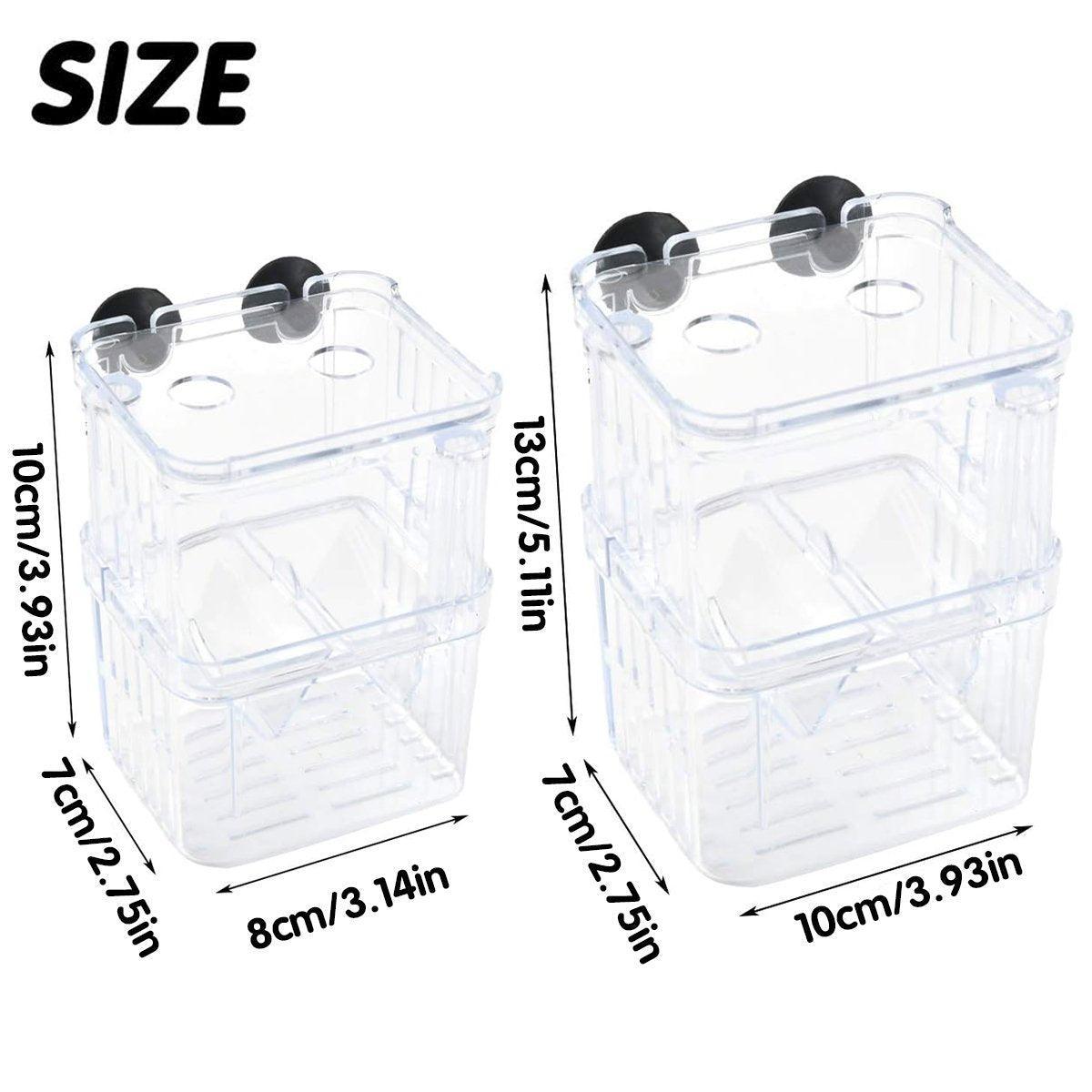 Guppy Breeding Aquarium Fish Tank Hatchery Isolation Breeder Rearing Box - L-13*10*7cm V528-HATCHING-BOX-L-607307