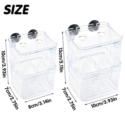 Guppy Breeding Aquarium Fish Tank Hatchery Isolation Breeder Rearing Box - L-13*10*7cm V528-HATCHING-BOX-L-607307