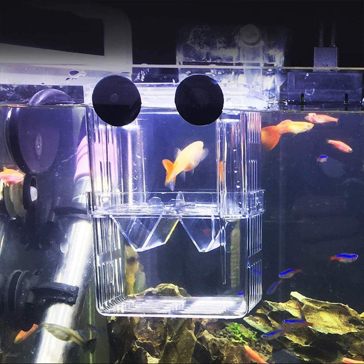Guppy Breeding Aquarium Fish Tank Hatchery Isolation Breeder Rearing Box - L-13*10*7cm V528-HATCHING-BOX-L-607307