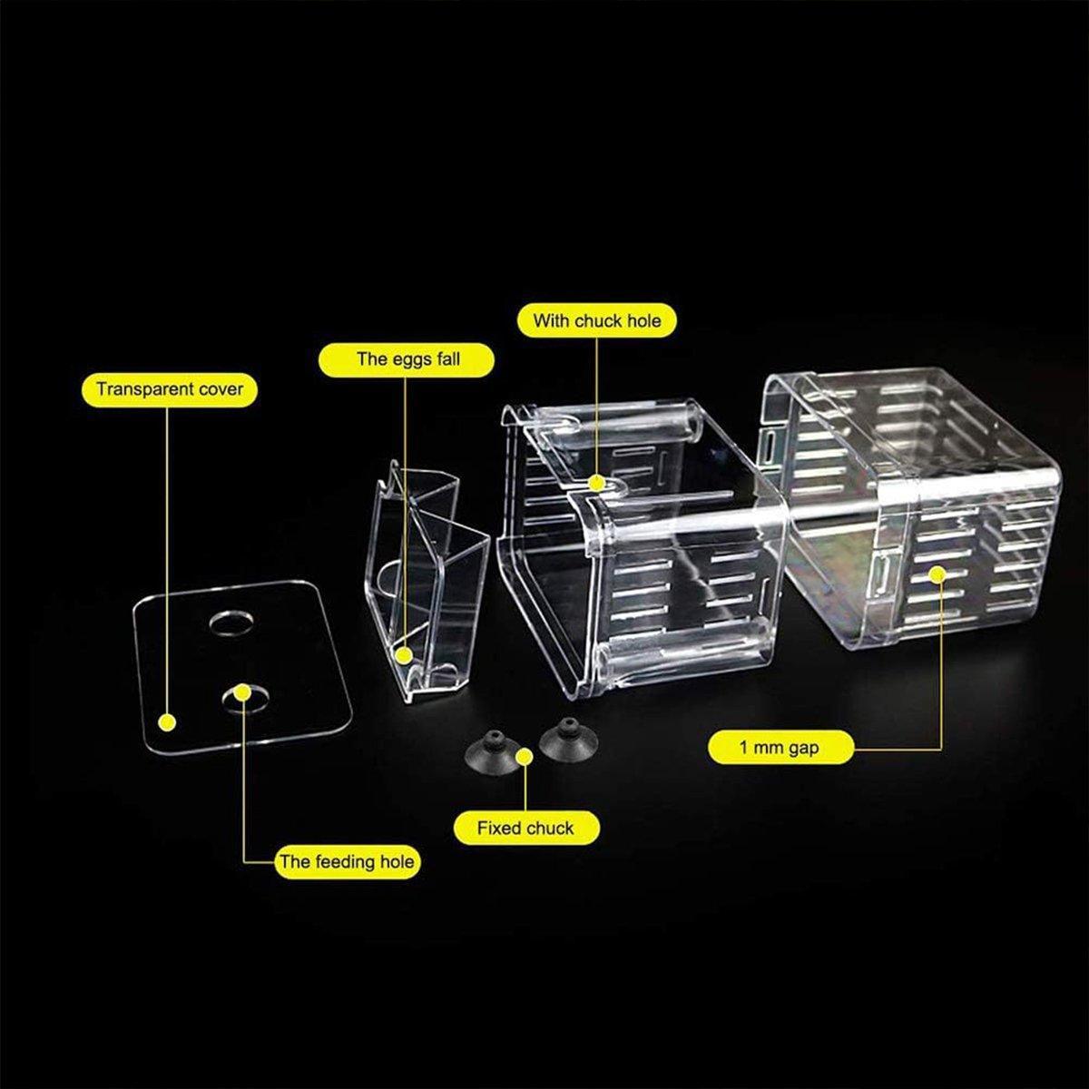 Guppy Breeding Aquarium Fish Tank Hatchery Isolation Breeder Rearing Box - L-13*10*7cm V528-HATCHING-BOX-L-607307