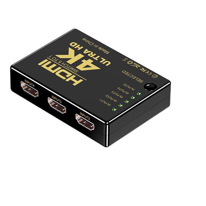 HDMI Switch Splitter 3-in-1 5-in-1 or 1-in-2 1080p 4K Manual or Remote Options - 3 in 1 Switch 4K Manual V528-HDMISPLITTER-3IN1-984250