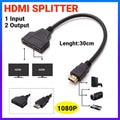 Hdmi Splitter 1 In 2 Out Cable Adapter Converter 1080P Multi Display Duplicator V528-HDMISPLITTER-975080