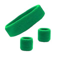 Wristbands Headband Sweatbands Sweat Band For Sport Tennis Badminton Yoga Cotton - Green V528-HEADBANDGR2COLOUR-GREEN63300