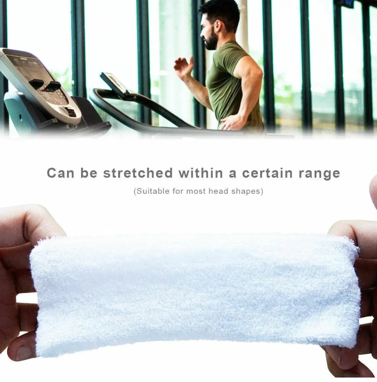 Wristbands Headband Sweatbands Sweat Band For Sport Tennis Badminton Yoga Cotton - Grey V528-HEADBANDGRCOLOUR-GREY28557