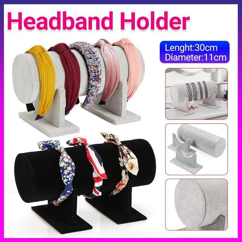 Jewelry Display Stand Headband Holder Organizer Chains Velvet Storage Rack - Black V528-HEADBANDHOLDER-BLACK-346403