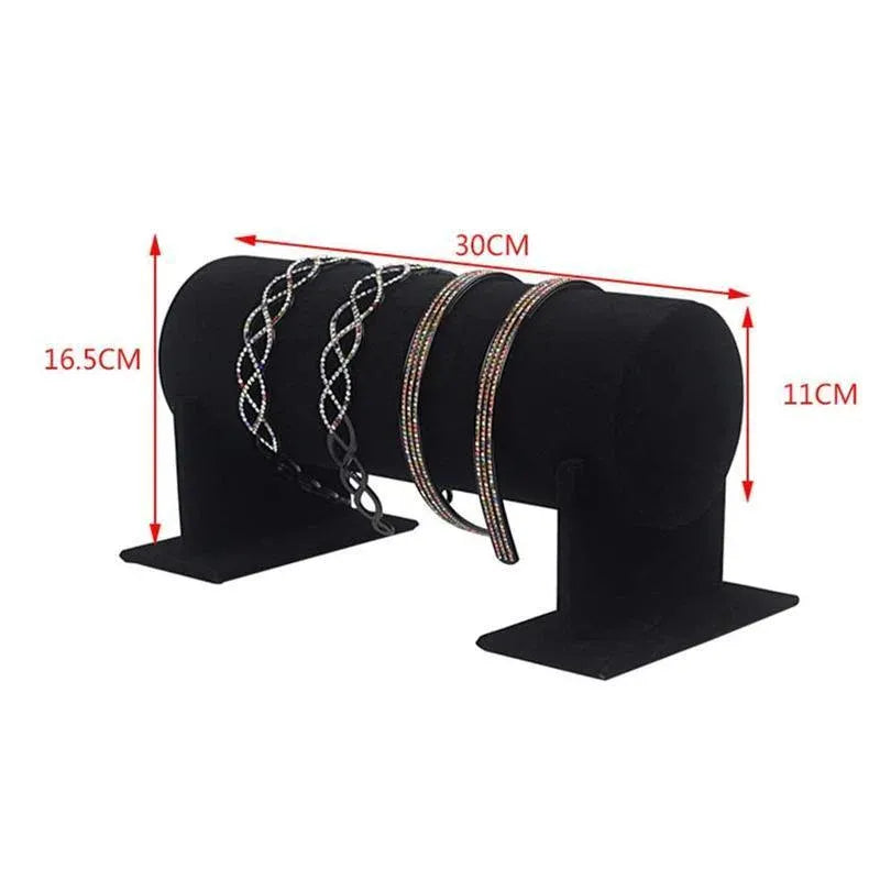 Jewelry Display Stand Headband Holder Organizer Chains Velvet Storage Rack - Black V528-HEADBANDHOLDER-BLACK-346403