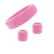 Wristbands Headband Sweatbands Sweat Band For Sport Tennis Badminton Yoga Cotton - Light Pink V528-HEADBANDLICOLOUR-LIGHTPINK23001