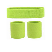Wristbands Headband Sweatbands Sweat Band For Sport Tennis Badminton Yoga Cotton - Neon Green V528-HEADBANDNECOLOUR-NEONGREEN17444