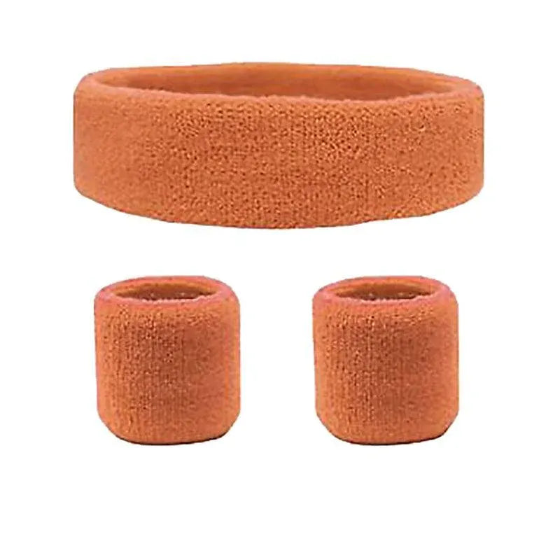 Wristbands Headband Sweatbands Sweat Band For Sport Tennis Badminton Yoga Cotton - Orange V528-HEADBANDORCOLOUR-ORANGE20454