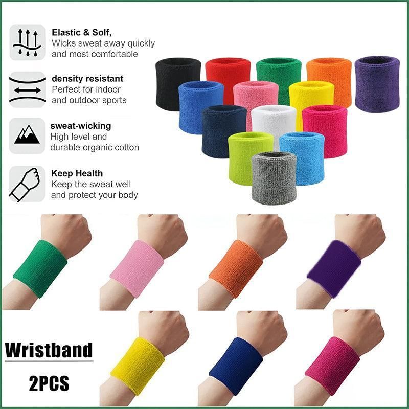 Wristbands Headband Sweatbands Sweat Band For Sport Tennis Badminton Yoga Cotton - Orange V528-HEADBANDORCOLOUR-ORANGE20454