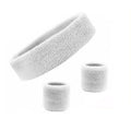 Wristbands Headband Sweatbands Sweat Band For Sport Tennis Badminton Yoga Cotton - White V528-HEADBANDWHCOLOUR-WHITE21025