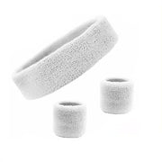 Wristbands Headband Sweatbands Sweat Band For Sport Tennis Badminton Yoga Cotton - White V528-HEADBANDWHCOLOUR-WHITE21025