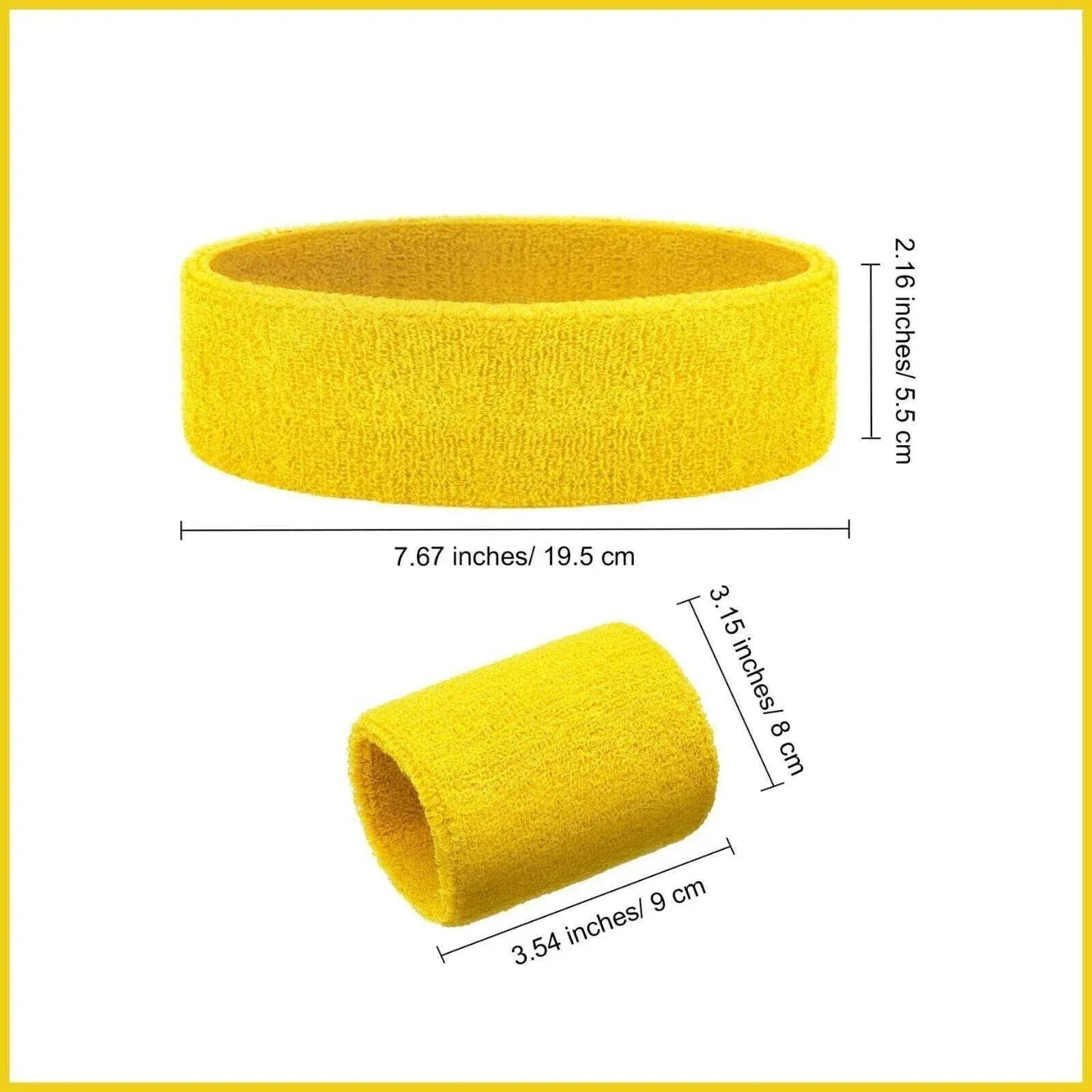 Wristbands Headband Sweatbands Sweat Band For Sport Tennis Badminton Yoga Cotton - White V528-HEADBANDWHCOLOUR-WHITE21025