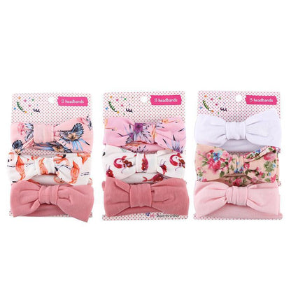 3PCS Soft Headband Wrap Set with Top Knot Single Bow Turban Style Hairbands - #2 V528-HEADBANDWRAP-2-772438