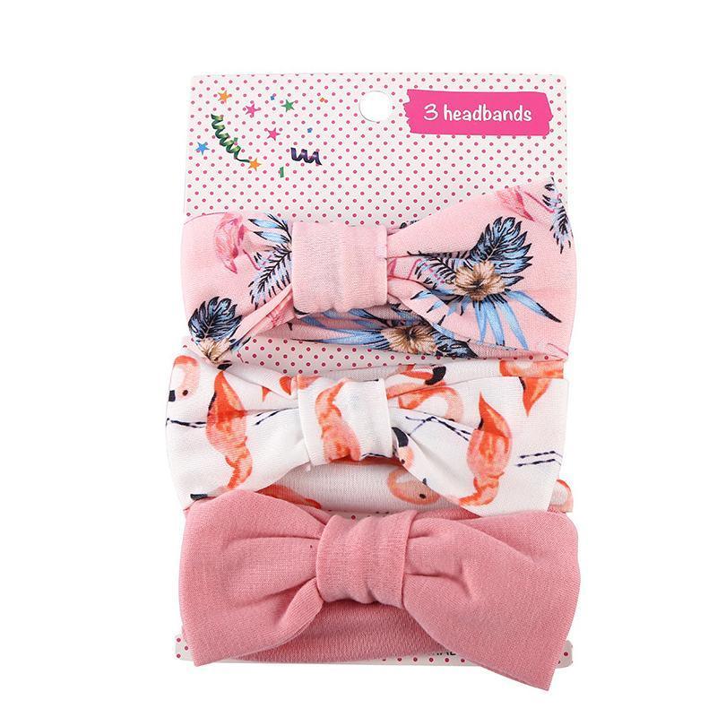 3PCS Soft Headband Wrap Set with Top Knot Single Bow Turban Style Hairbands - #2 V528-HEADBANDWRAP-2-772438